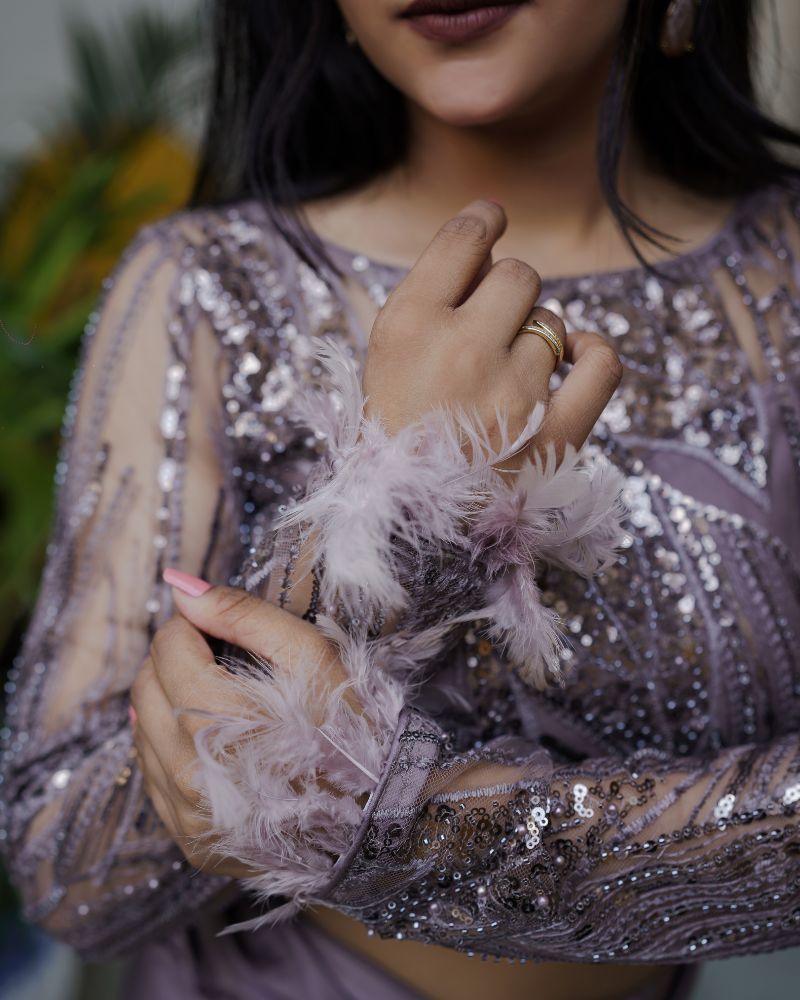 MOONLIGHT-MAUVE DRAPED SKIRT