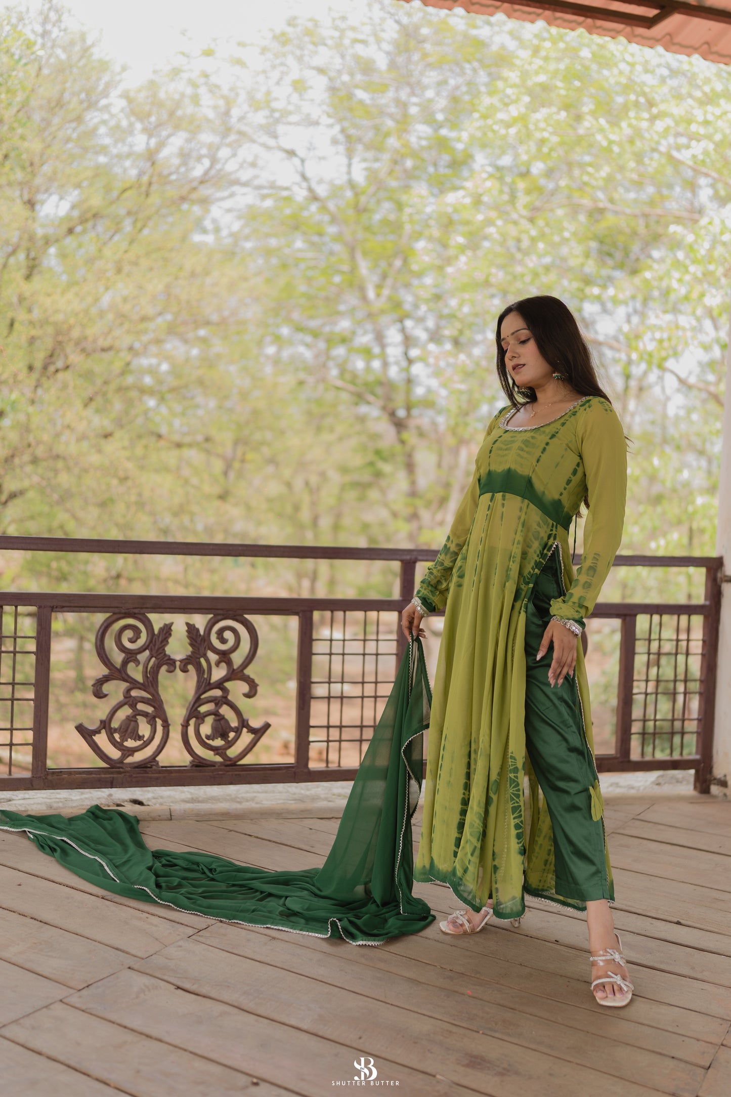 Green tie n'die Suit Set