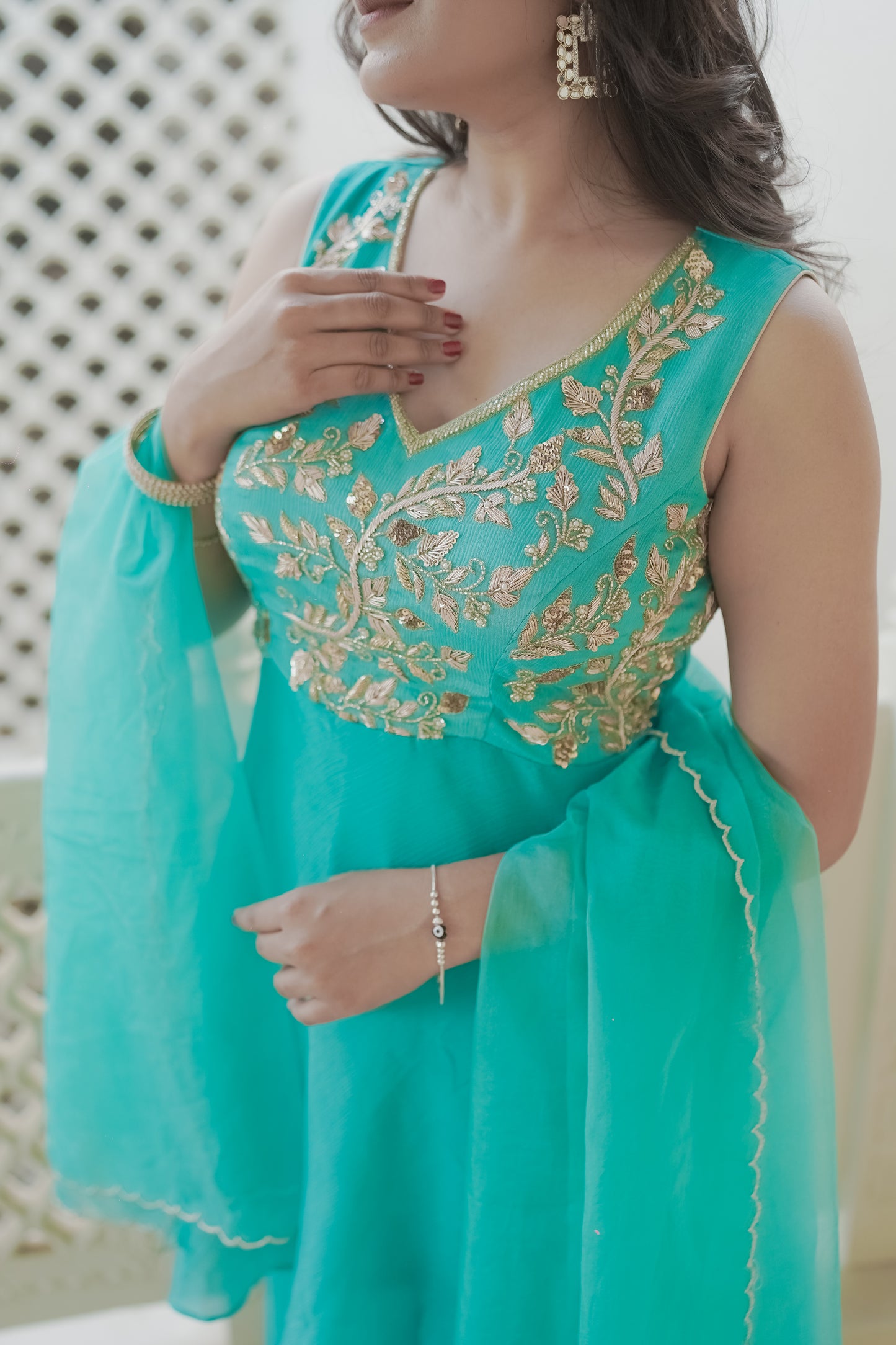 TURQUOISE TALE SHARARA SET