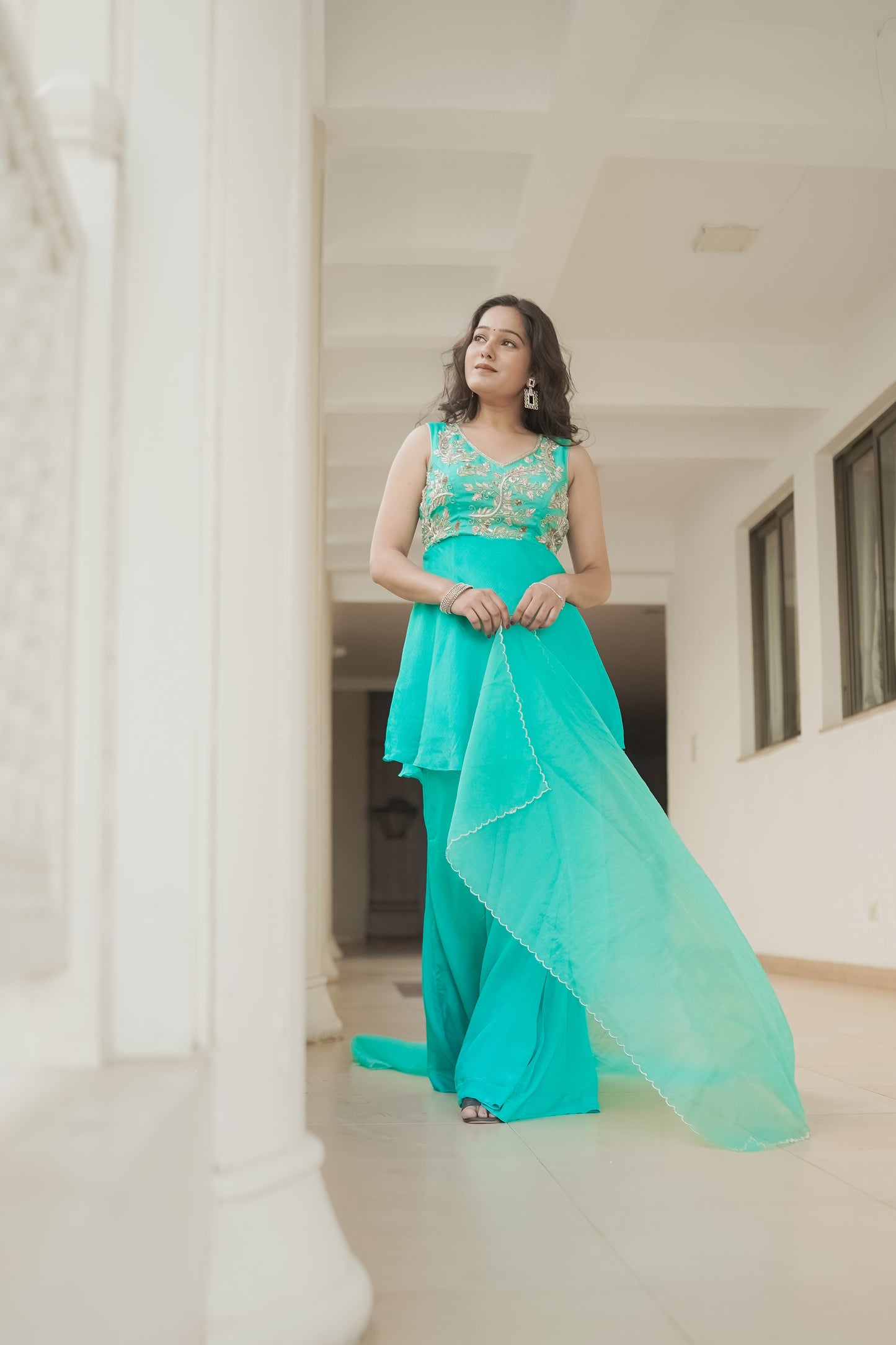TURQUOISE TALE SHARARA SET
