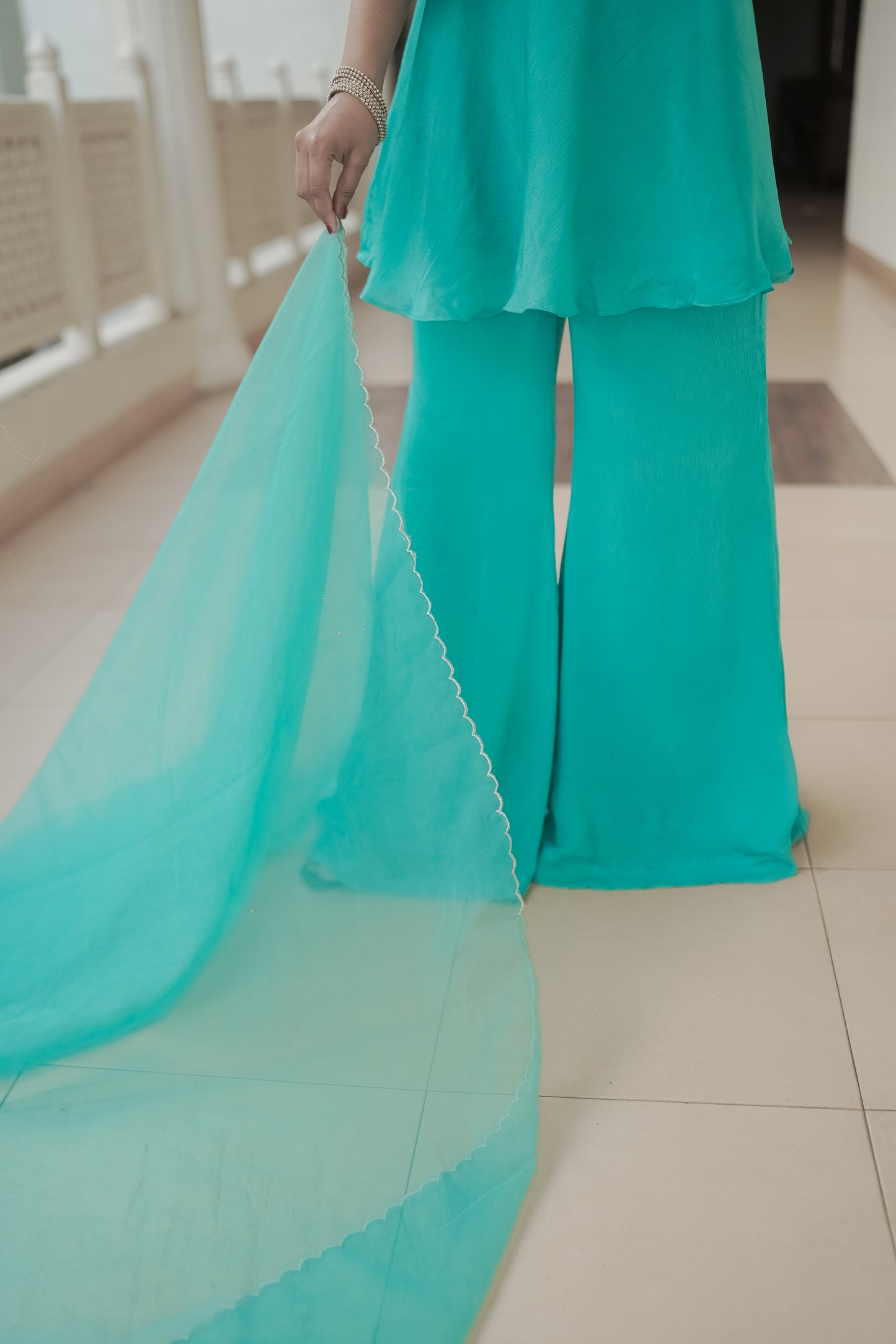 TURQUOISE TALE SHARARA SET