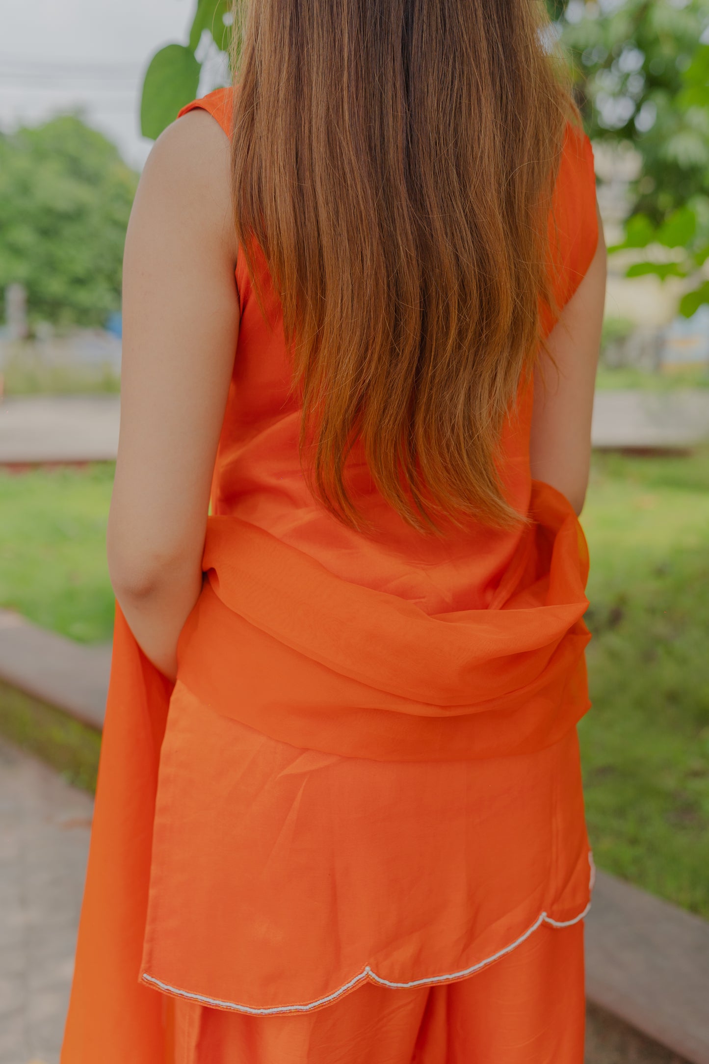 SUNSET-ORANGE SUIT SET