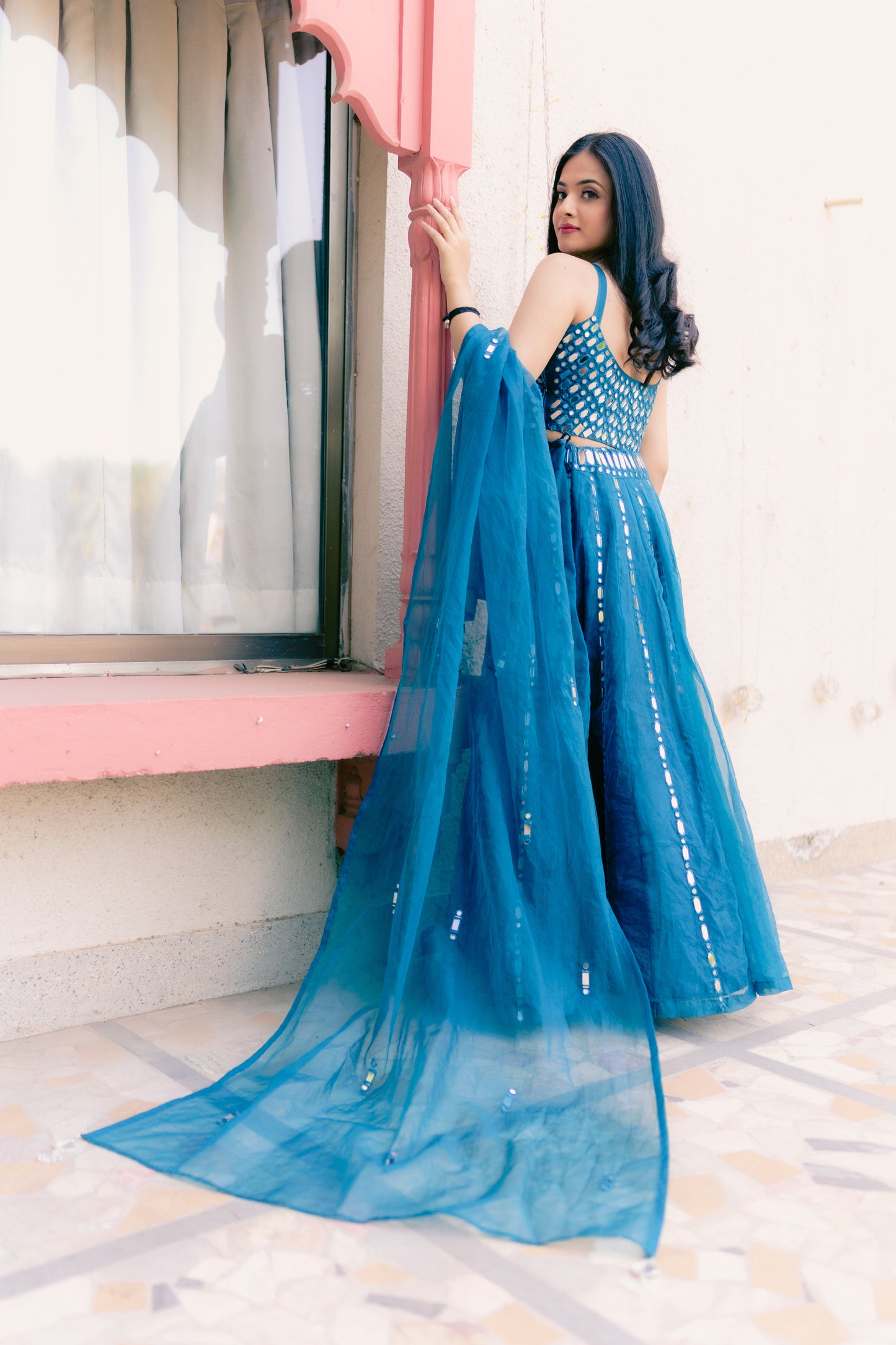 BLUE-MIRAGE LEHENGA