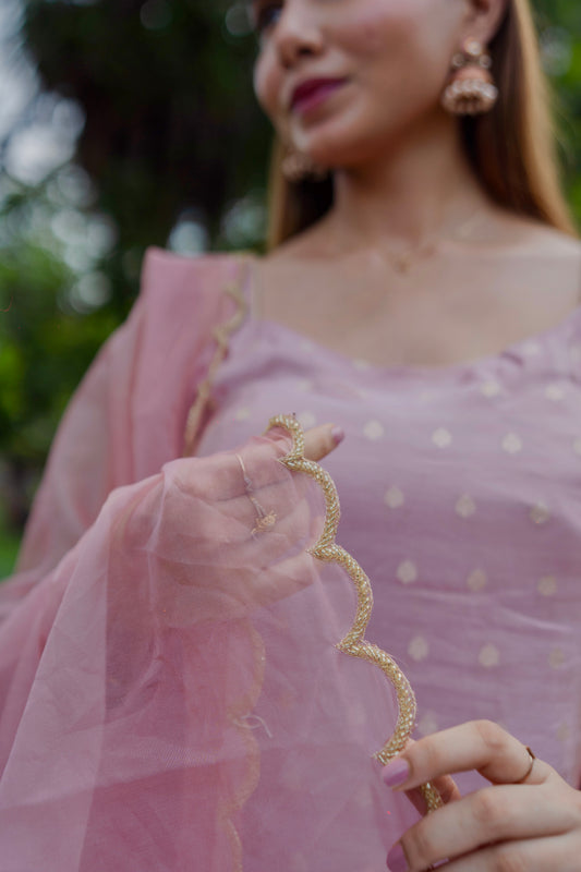 BLUSH-PINK TISSUE SUIT SET