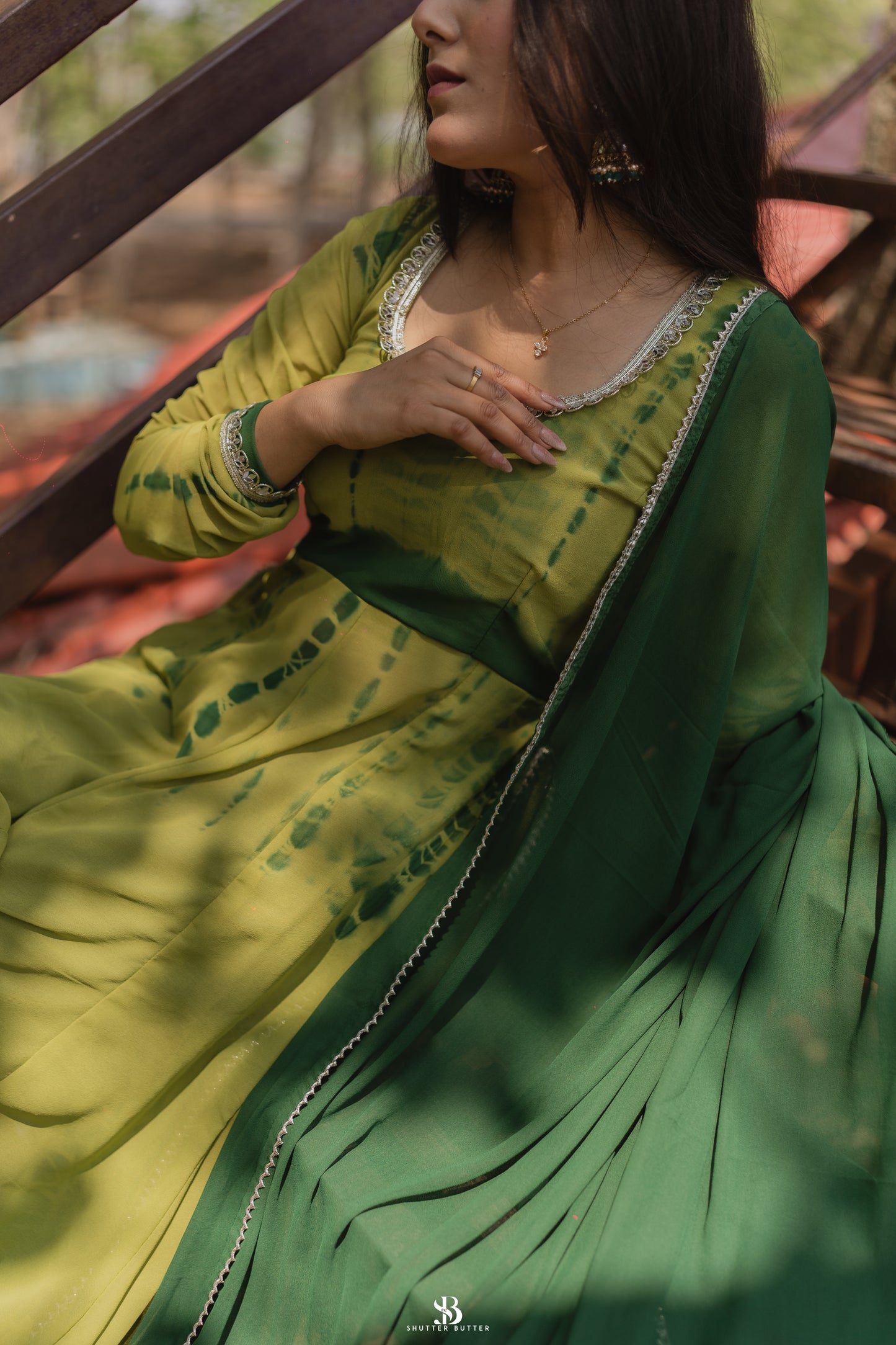 Green tie n'die Suit Set