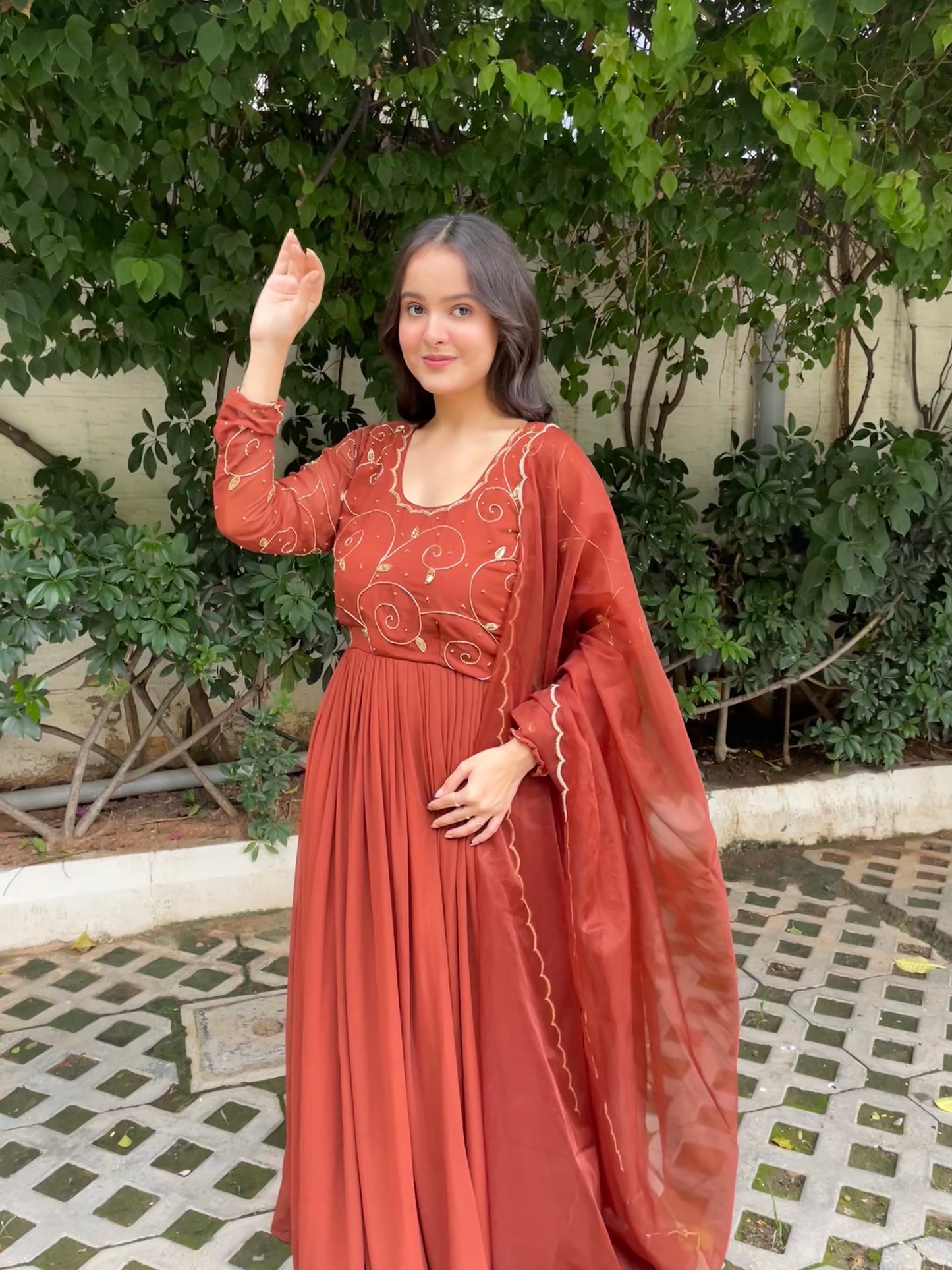 Brown Gown Set