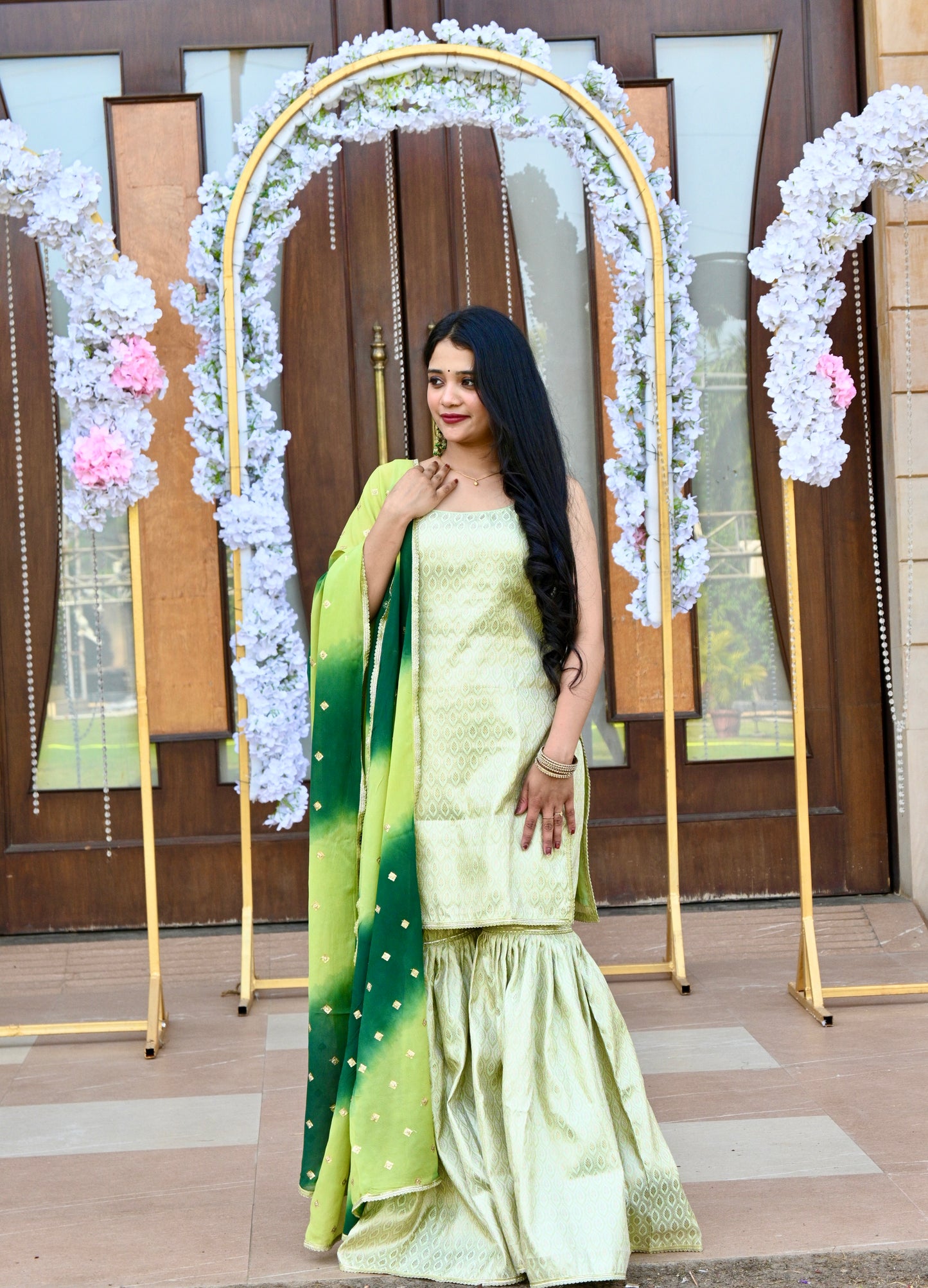 Pista-Green Brocade" Garara Set - AS