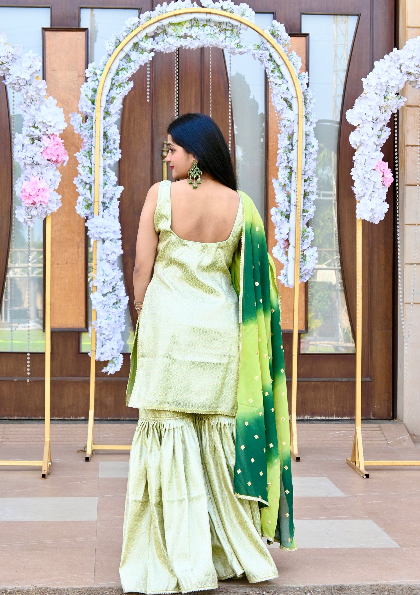 Pista-Green Brocade" Garara Set - AS
