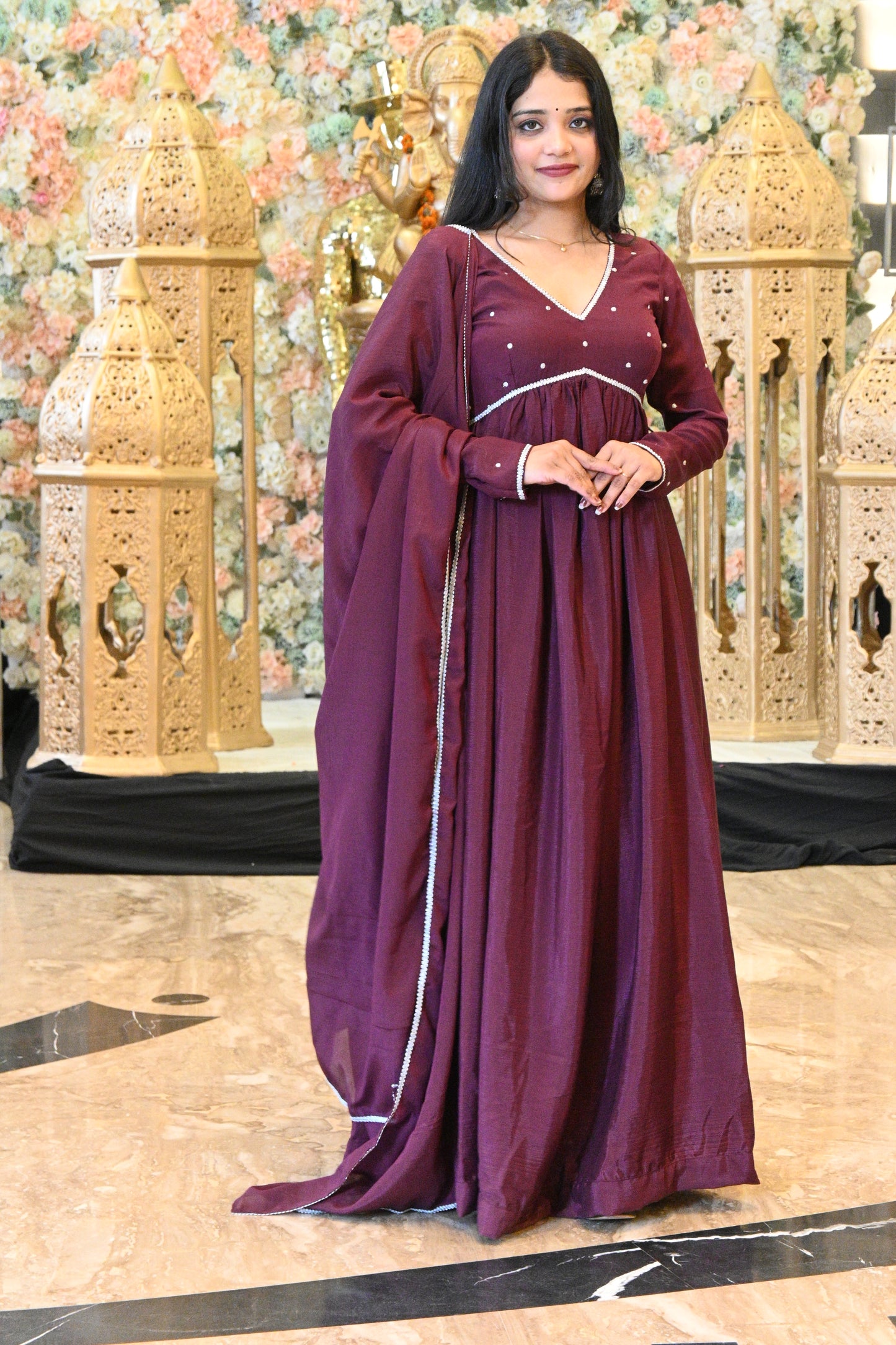 Nyra-Cut Vine Gown set -AS