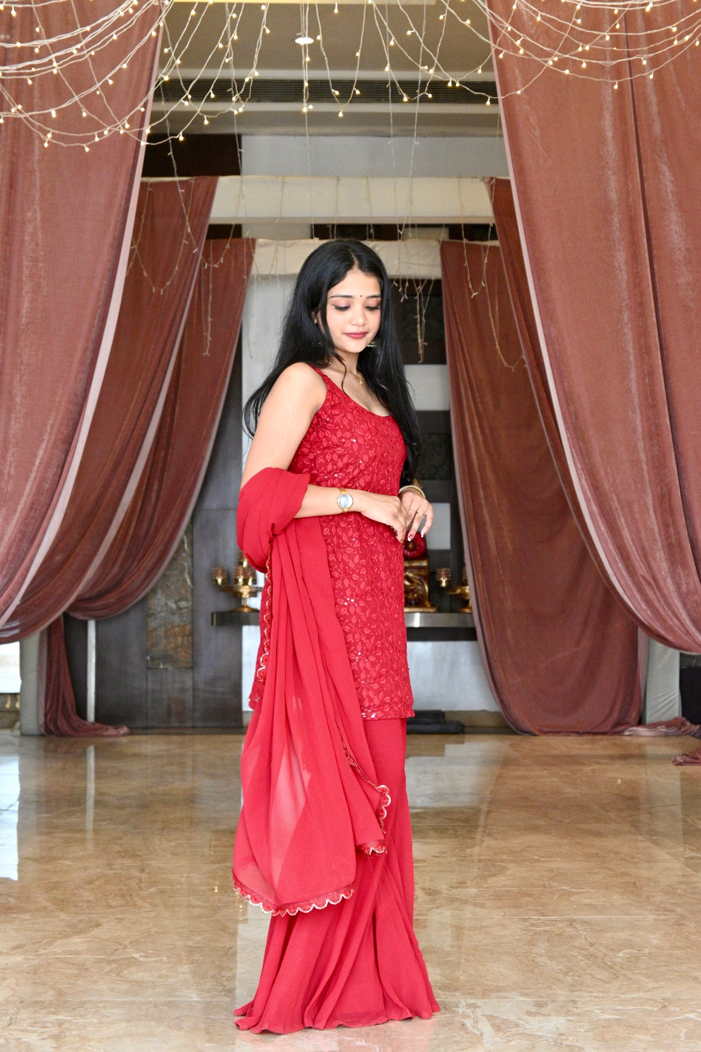 Scarlet-Red Garara Set - AS