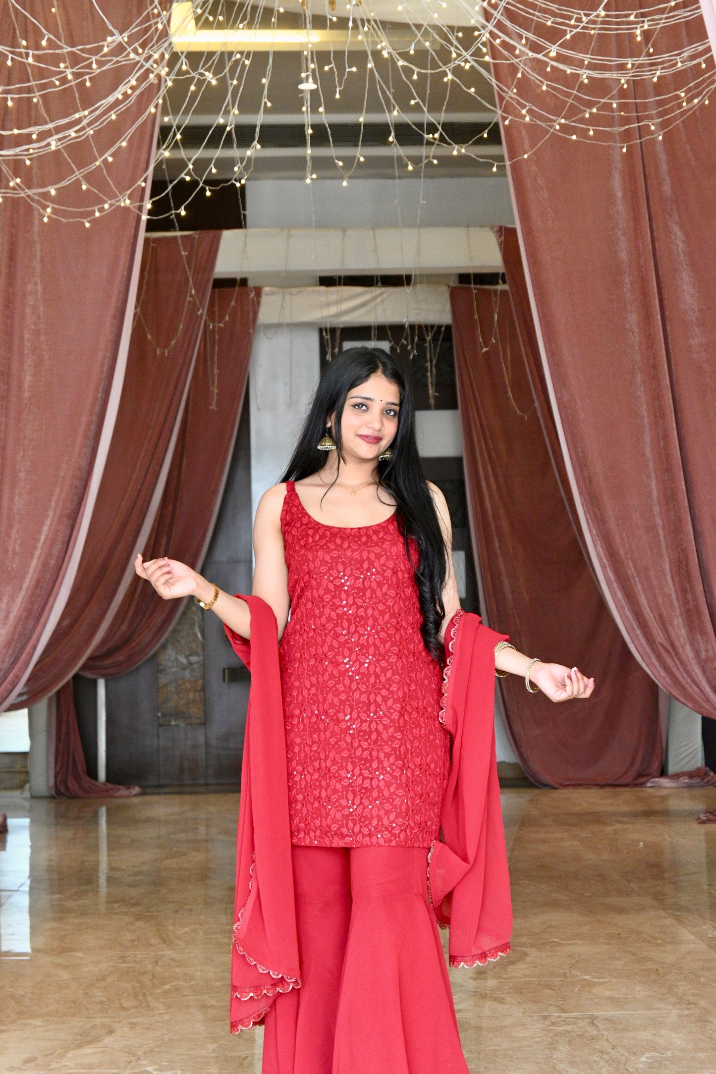 Scarlet-Red Garara Set - AS