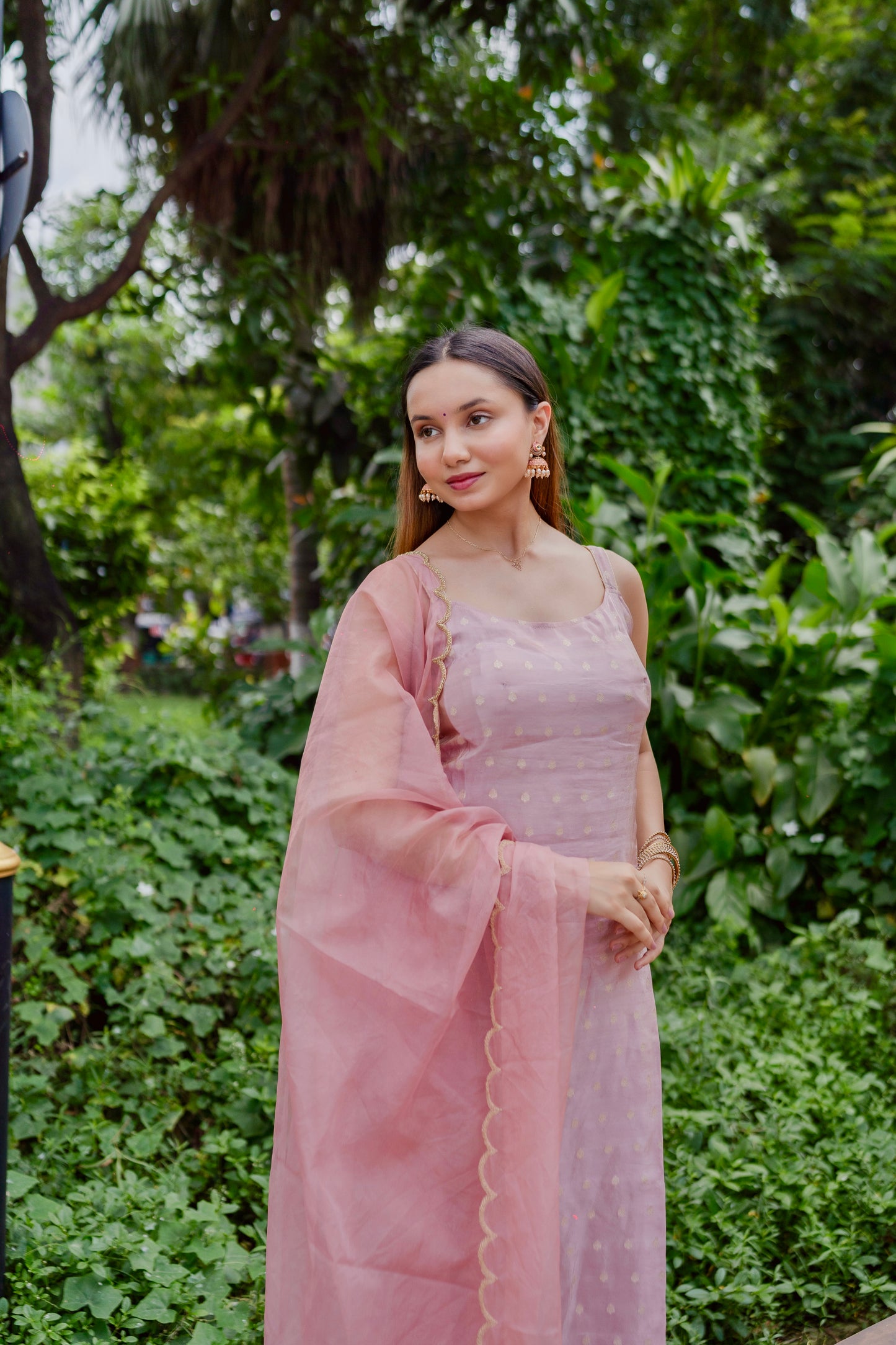 BLUSH-PINK TISSUE SUIT SET