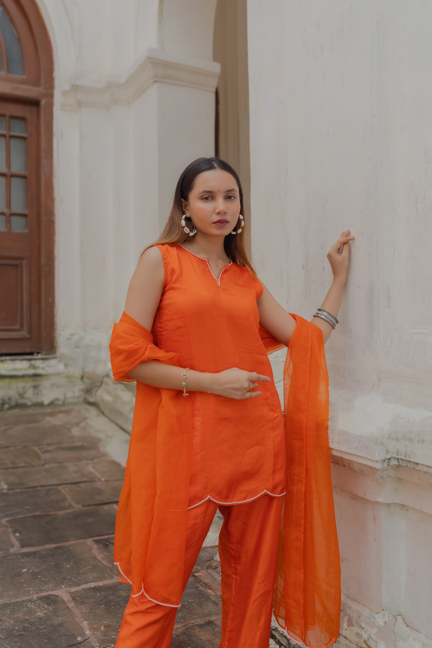 SUNSET-ORANGE SUIT SET
