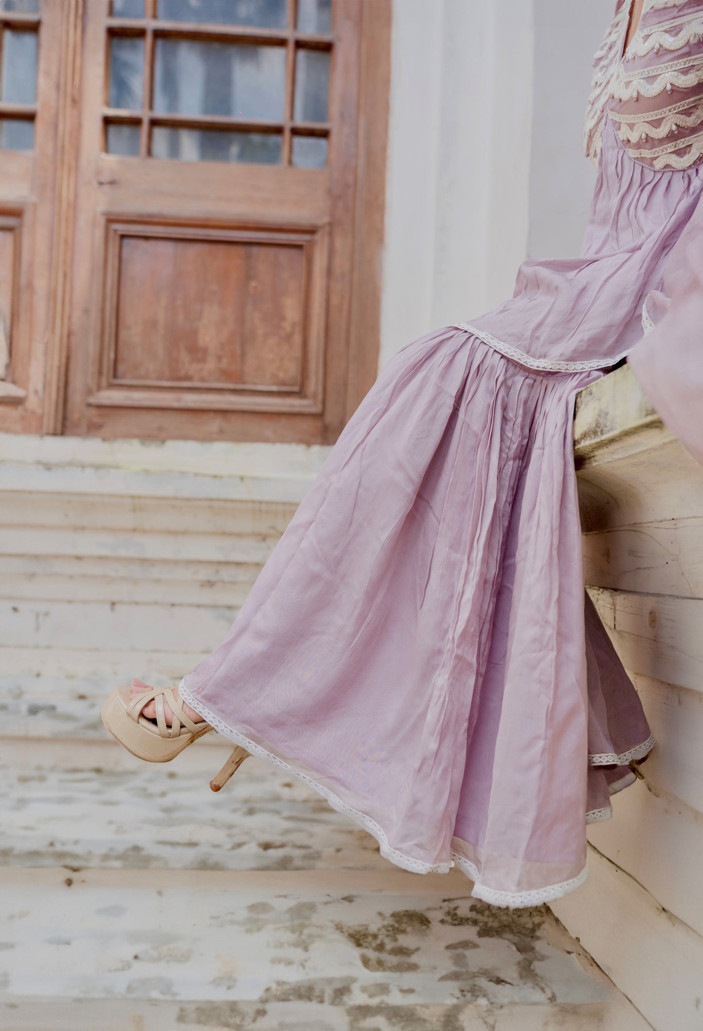 ‘PURPLE - LUSTER’ Alia - cut gharara set