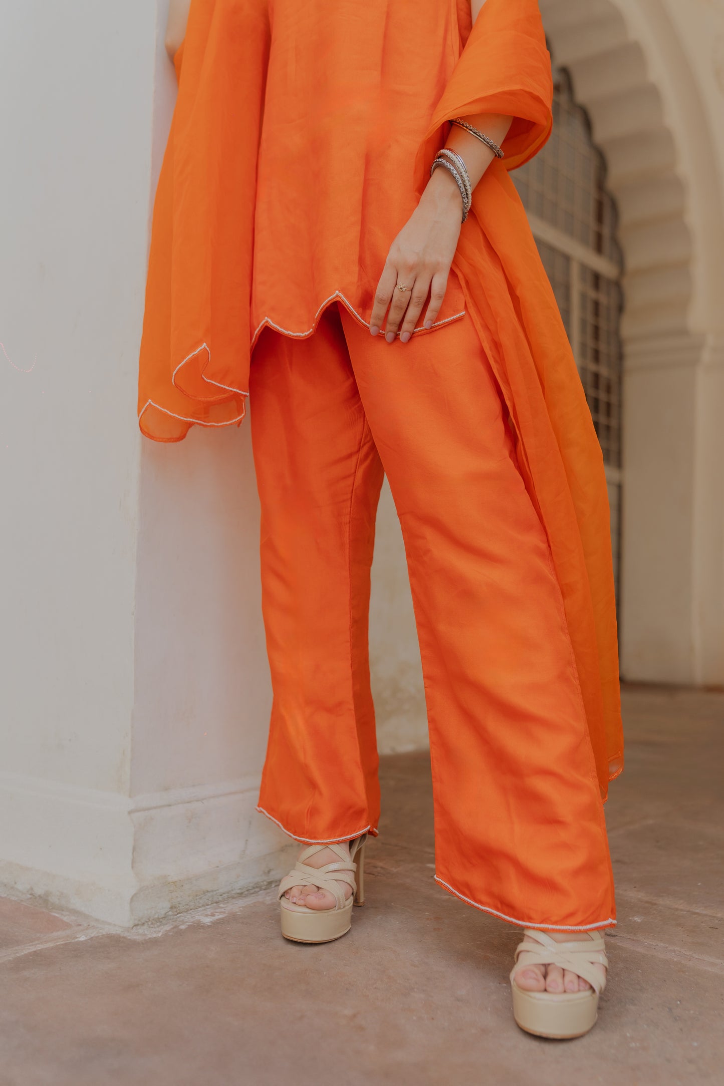 SUNSET-ORANGE SUIT SET