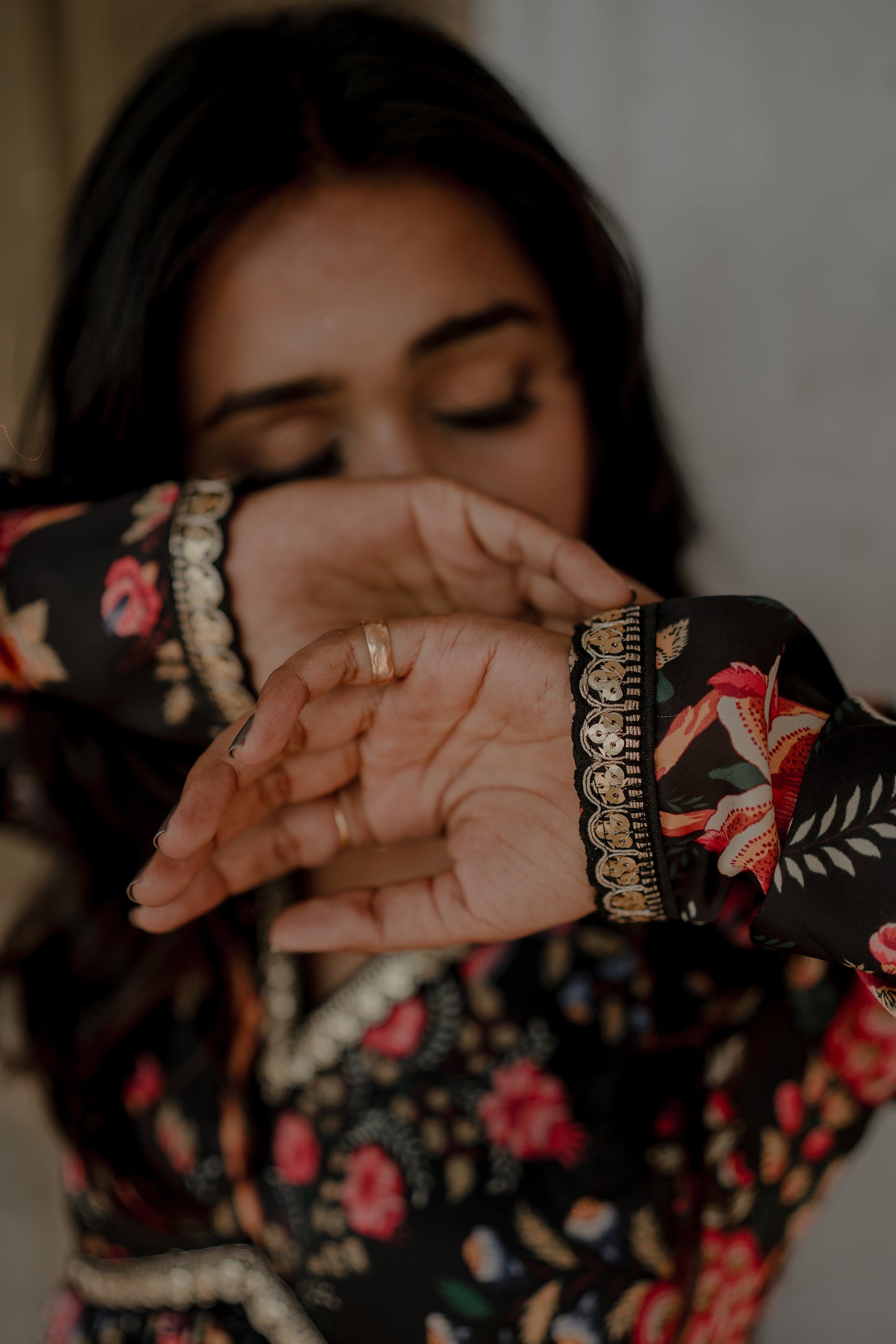 Nyra-Cut Black Floral Garara Set