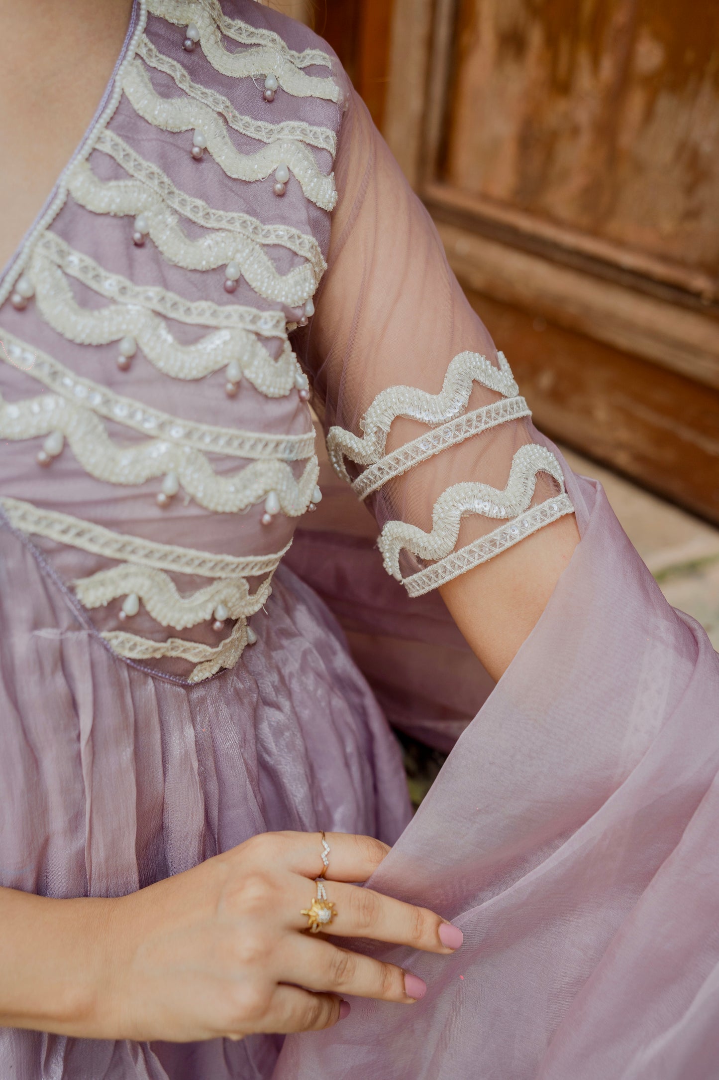 ‘PURPLE - LUSTER’ Alia - cut gharara set