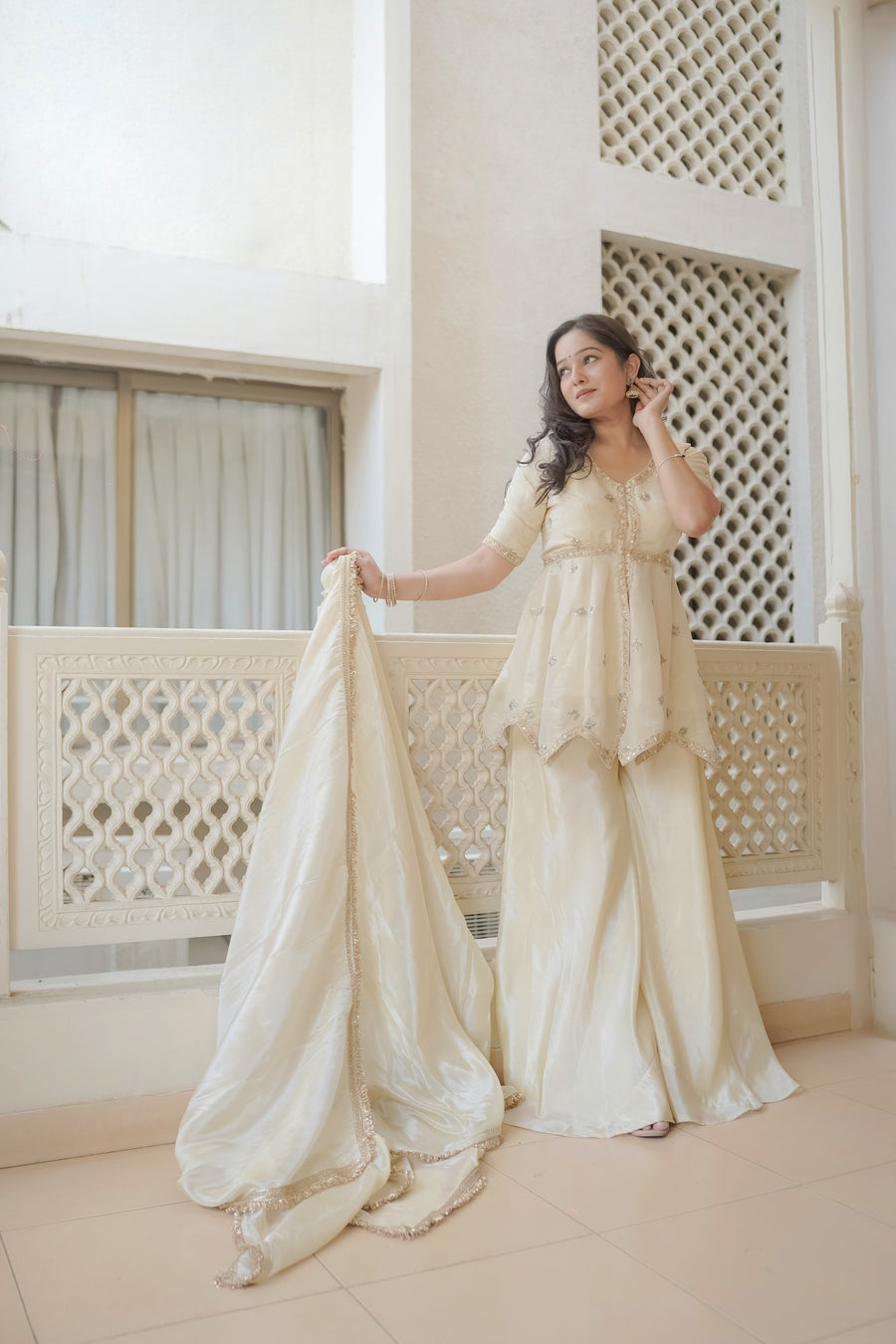 IVORY-SITARA SHARARA SET