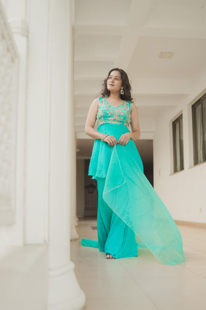 TURQUOISE TALE SHARARA SET