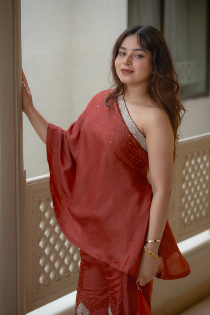 Rustique One shoulder sharara Set