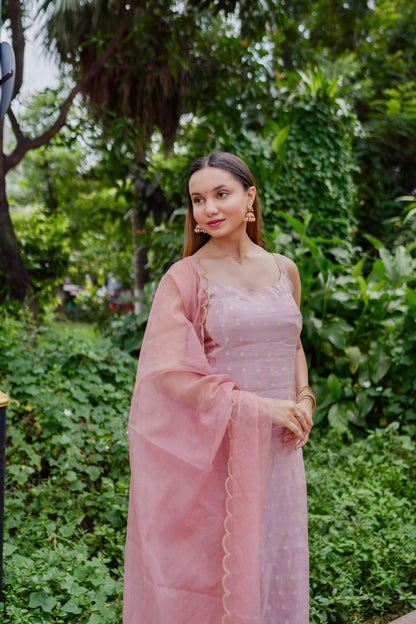 BLUSH-PINK TISSUE SUIT SET