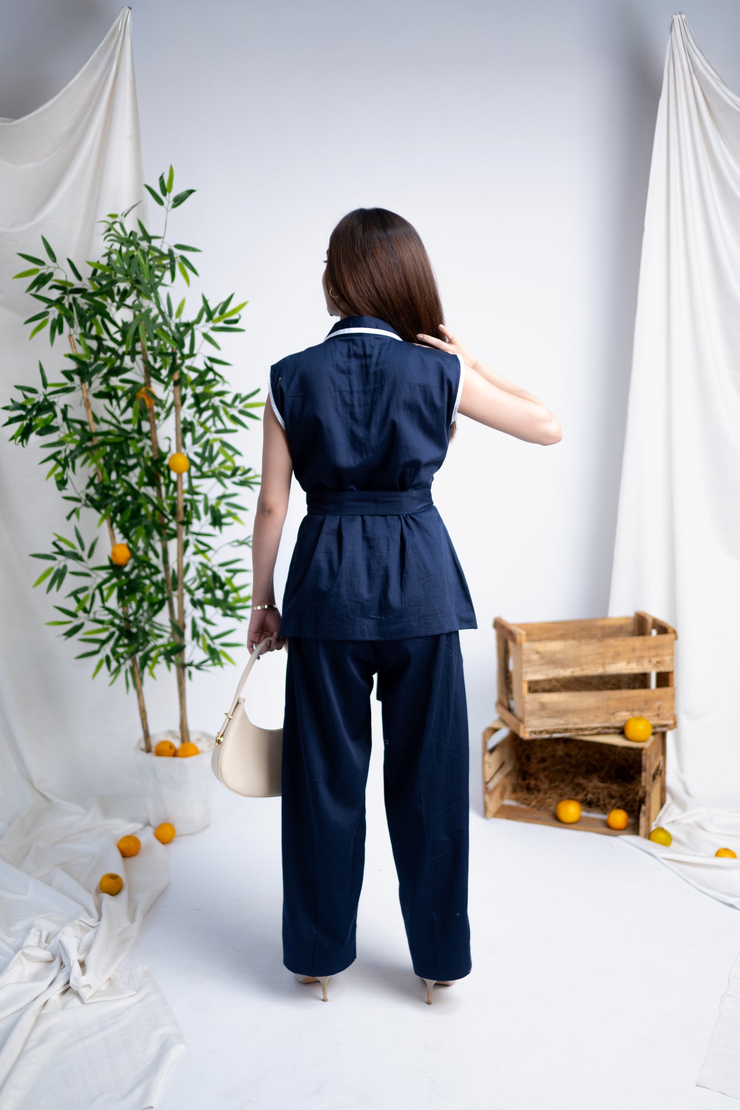 NAVY- BLANC CORD SET